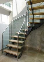 half-turn staircase with a lateral stringer (metal frame and wooden steps) LONGACRE SS 560 SPIRAL Stairs