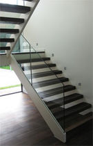 half-turn staircase with a lateral stringer (metal frame and wooden steps) NORTH LONDON Flight Design