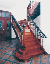 half-turn staircase with a lateral stringer (wooden frame and steps) ART 609 Schmidt Escaliers