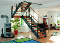 half-turn staircase with a lateral stringer LOFT TREPPENMEISTER