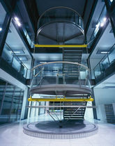 half-turn staircase with a lateral stringer for commercial buildings (metal frame and steps) by Aukett Fitzroy Robertson Hubbard
