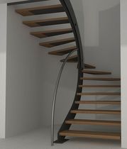 half-turn wooden floating staircase MODEL 200 Interbau