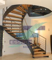 helicoidal staircase with a lateral stringer (metal frame and wooden steps) BEAUTIFULL G555 essegi scale