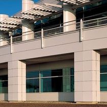 horizontal aluminium solar shading AIRFOIL SUNSHADES CS Construction Specialties