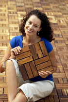 interlocking wooden deck tile for exterior floors (teak) LE CLICK Infinita Corporation