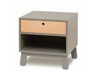 kids bed-side table in solid non treated wood (finish: natural water based paint) SPARROW NIGHTSTAND GREY Oeuf