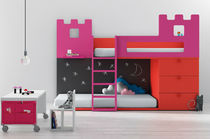 kids bunk bed with storage cabinets (girls: castle) BABY 08 BM 2000