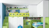 kids bunk bed with storage cabinets (unisex) IDEA 15 Klou xl by Battistella