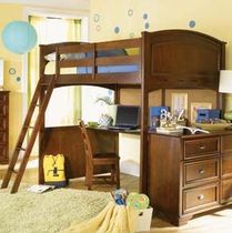 kids loft bed with desk (unisex) DEER RUN : 625-984R LEA INDUSTRIES