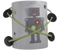 kids suspended lamp (boys) ROBOT GRIS ET VERT CASSENOISETTE