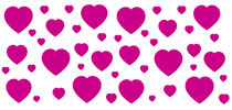 kids wall sticker (girls) PINK HEARTS FunToSee