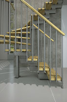 kit-set half-turn staircase with central stringer TECH MisterSTEP