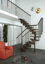 kit-set half-turn staircase with central stringer TIMBER MisterSTEP