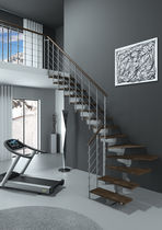 kit-set quarter-turn staircase with central stringer TECH  MisterSTEP
