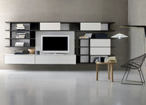contemporary lacquered TV wall unit ALTERNO : A103 Satarossa Design