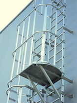 ladder with safety cage SECURECHELLE&reg; SOMAIN SECURITE