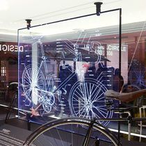 laser engraved patterned float glass panel by Ben Wilson Vitrics