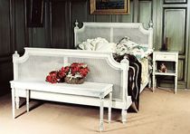 Louis XVI classic style upholstered bench 0222 Eric Marjolet