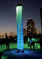 metal grid contemporary light column  Johnson Screens
