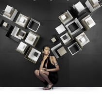 minimalist design lacquered modular shelf  MAGNETIC SPIRIT