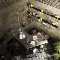 minimalist design metal shelf RAY SHELF - YELLOW CIRCLE COMPOSITIONS  by Matteo Gerbi Matteo Gerbi Limited