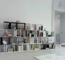 minimalist design modular bookcase CUTS by Philippe Nigro Ligne Roset France