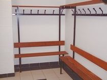 modular bench with coat rack for public space  METALU-PLAST