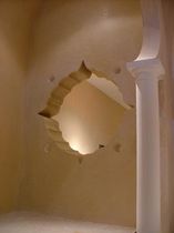 natural lime decorative plaster for interior HAMMAM A COEUR DE CHAUX-LE MUR OBJET&reg;