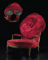 new baroque design armchair THE BIG RED ROSE by Carla Tolomeo MIRABILI Arte d'Abitare