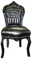 new baroque design chair BLACK LEATHER LOOK  Casa Padrino / Demotex GmbH