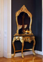 new baroque design sideboard table BAROQUE CONSOLE WITH MIRROR GOLD Casa Padrino / Demotex GmbH