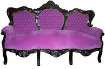 new baroque design sofa LILA/SCHWARZ  Casa Padrino / Demotex GmbH