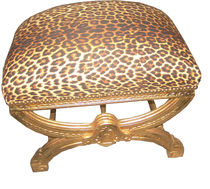 new baroque design stool LEOPARD / GOLD Casa Padrino / Demotex GmbH