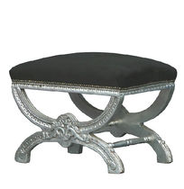 new baroque design stool BLACK / SILVER Casa Padrino / Demotex GmbH