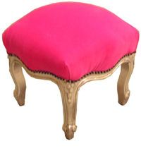new baroque design stool PINK / SILVER Casa Padrino / Demotex GmbH