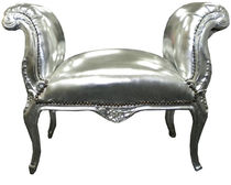 new baroque design upholstered bench SILVER Casa Padrino / Demotex GmbH
