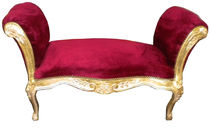 new baroque design upholstered bench RED / GOLD Casa Padrino / Demotex GmbH