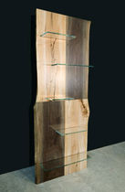 original design glass and wood shelf  JOHN HOUSHMAND