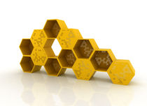 original design metal modular bookcase MODULE LA RUCHE by M.E.Oulhani Dar en Art 