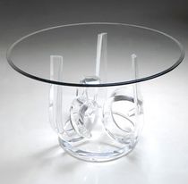 original design round glass table ALIA  Haziza