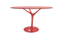 original design round glass table E-LASTIC Timothy-Schreiber