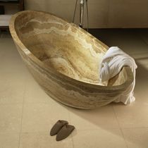 oval hancrafted travertine bath-tub CULLA PDR SRL PIETRA DI RAPOLANO