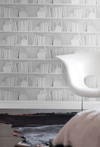 pattern wallpaper WHITE BOOKSHELF by Young & Battaglia Studiomold