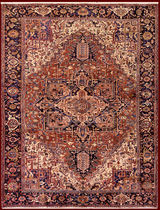 persian geometric patterned rug in wool (Heriz, handmade) OLD HERIZ bersanetti giovanni