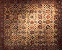 persian motif rug in wool (handmade) ROSETTES AND DIAMONDS  Torana Carpets