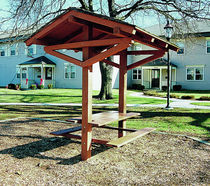 picnic table for public spaces with shelter 9230 Kidstuff Playsystems