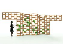 planter with trellise GREEN WALL by Atsushi Koike Deesawat Industries