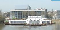 prefab ecological floating building for catering LE DAUPHIN BATIFLO