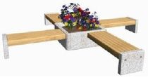 public bench with integrated planter QUADRO1 Future City