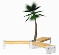 public bench with integrated planter TRIO2 Future City